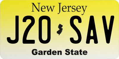 NJ license plate J20SAV