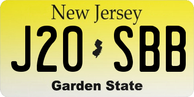 NJ license plate J20SBB