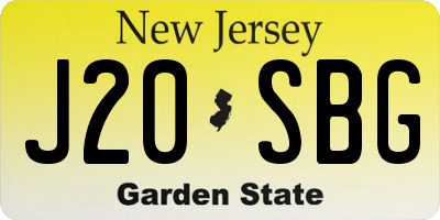 NJ license plate J20SBG