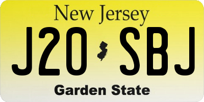 NJ license plate J20SBJ