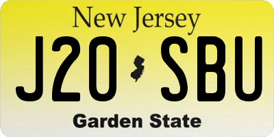 NJ license plate J20SBU
