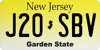 NJ license plate J20SBV