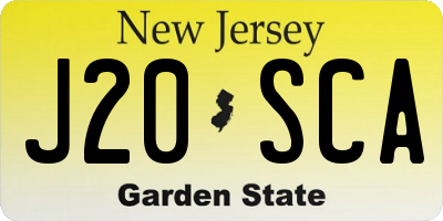 NJ license plate J20SCA