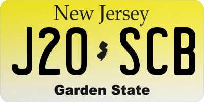 NJ license plate J20SCB