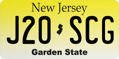 NJ license plate J20SCG