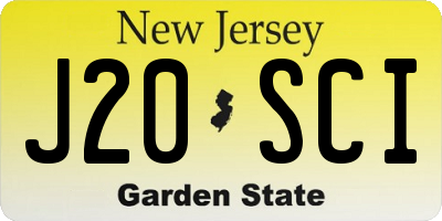 NJ license plate J20SCI