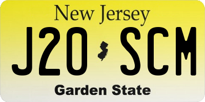NJ license plate J20SCM