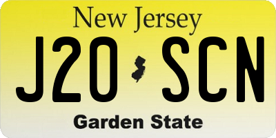 NJ license plate J20SCN