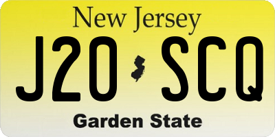 NJ license plate J20SCQ