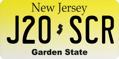 NJ license plate J20SCR