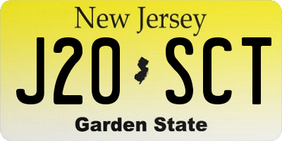 NJ license plate J20SCT