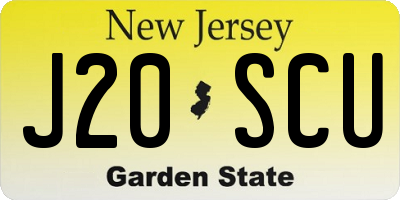 NJ license plate J20SCU