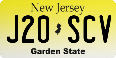 NJ license plate J20SCV