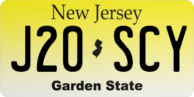 NJ license plate J20SCY