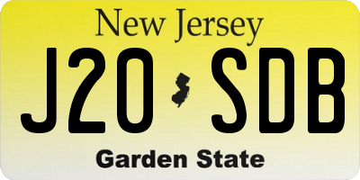 NJ license plate J20SDB