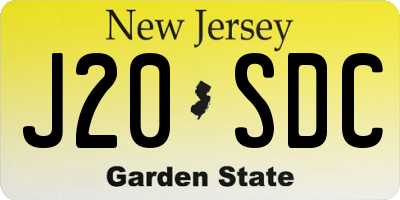 NJ license plate J20SDC