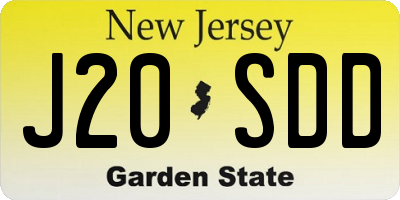 NJ license plate J20SDD
