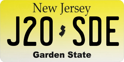 NJ license plate J20SDE
