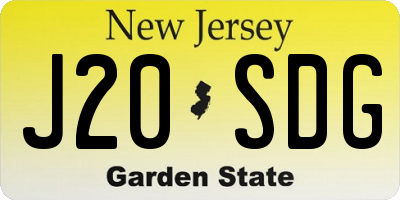 NJ license plate J20SDG