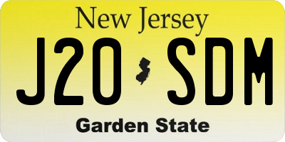 NJ license plate J20SDM