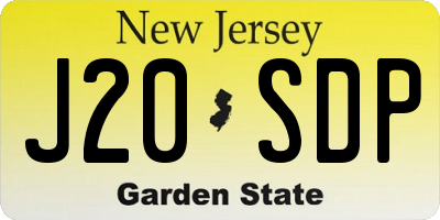 NJ license plate J20SDP