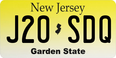 NJ license plate J20SDQ