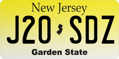 NJ license plate J20SDZ