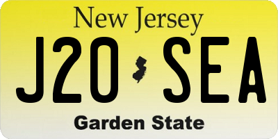 NJ license plate J20SEA