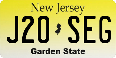 NJ license plate J20SEG