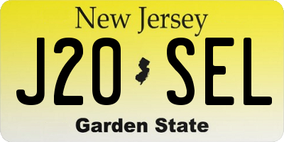 NJ license plate J20SEL