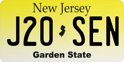NJ license plate J20SEN
