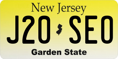 NJ license plate J20SEO