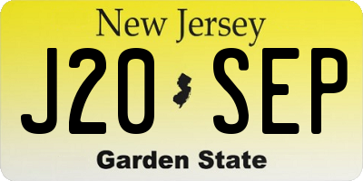 NJ license plate J20SEP