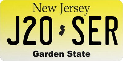 NJ license plate J20SER