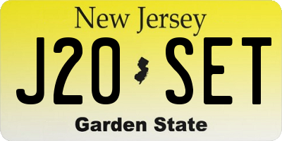 NJ license plate J20SET