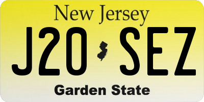 NJ license plate J20SEZ