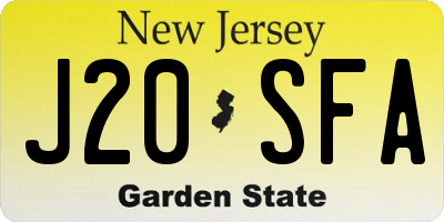 NJ license plate J20SFA