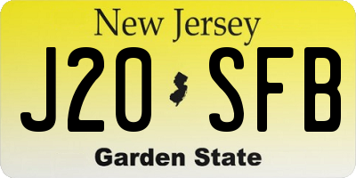 NJ license plate J20SFB