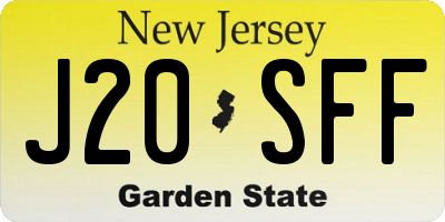 NJ license plate J20SFF