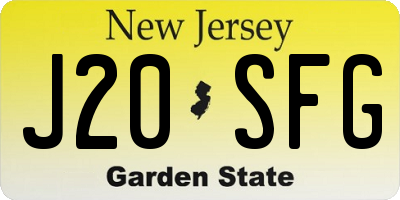 NJ license plate J20SFG