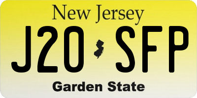 NJ license plate J20SFP