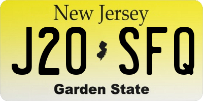NJ license plate J20SFQ
