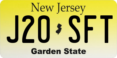 NJ license plate J20SFT