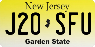 NJ license plate J20SFU