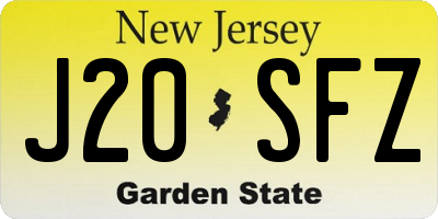 NJ license plate J20SFZ