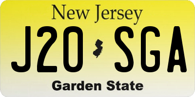 NJ license plate J20SGA