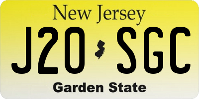 NJ license plate J20SGC