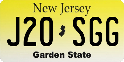 NJ license plate J20SGG