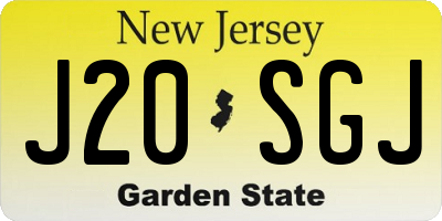 NJ license plate J20SGJ