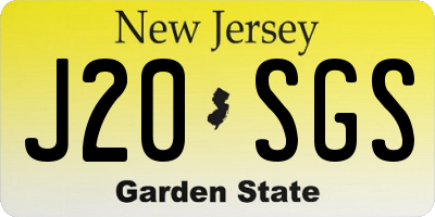 NJ license plate J20SGS